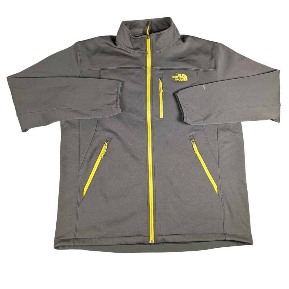 The North Face Mens Grey Yellow Apex Bionic Softshell Fleece Jacket XL